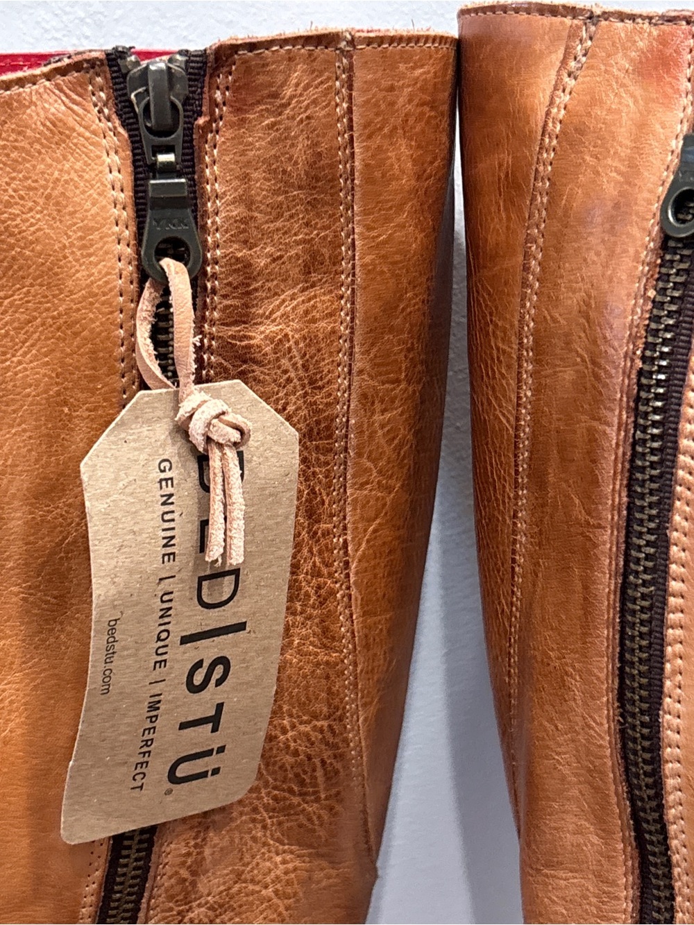 Bed Stu Glaye Wide Calf Tan Rustic Leather Boots 9.5 NEW In Box - Picture 3 of 16